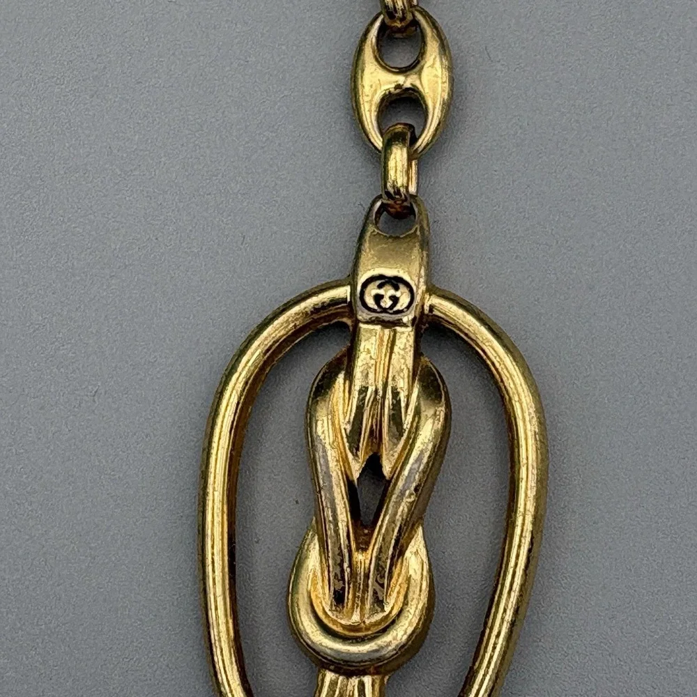 Vintage Gucci Keychain Gold Plated Mariner Knot Anniversary Edition Authentic